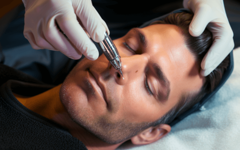 Microneedling face